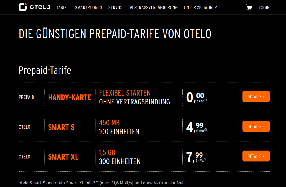 otelo Prepaid Handy-Karte inkl. 5 € Startguthaben - PrepaidGuide.de